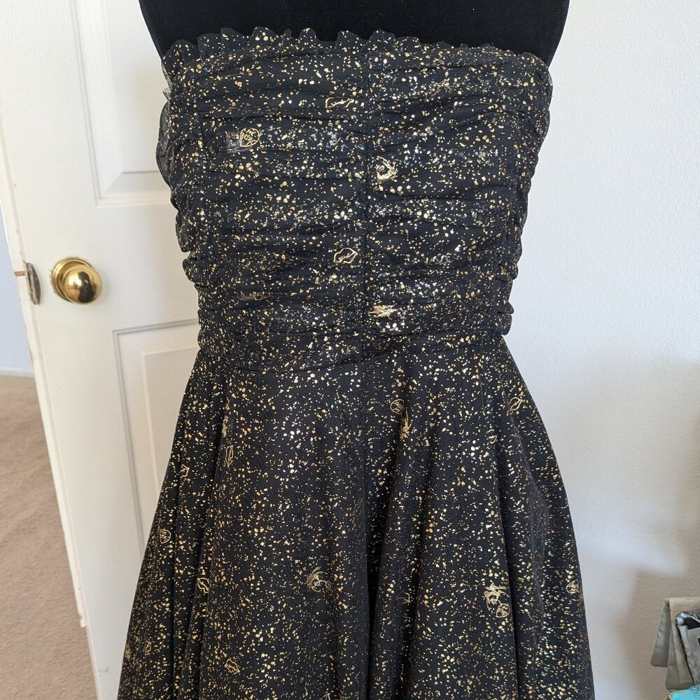 Betsey Johnson Strapless Ball Gown (Torrid) Balck & Gold Sparkle Size 20 New - Picture 3 of 16